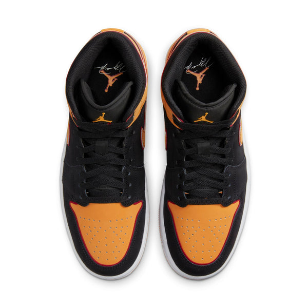 [FJ4923-008] Mens Air Jordan RETRO 1 MID 'FAT TONGUE BLACK ORANGE'