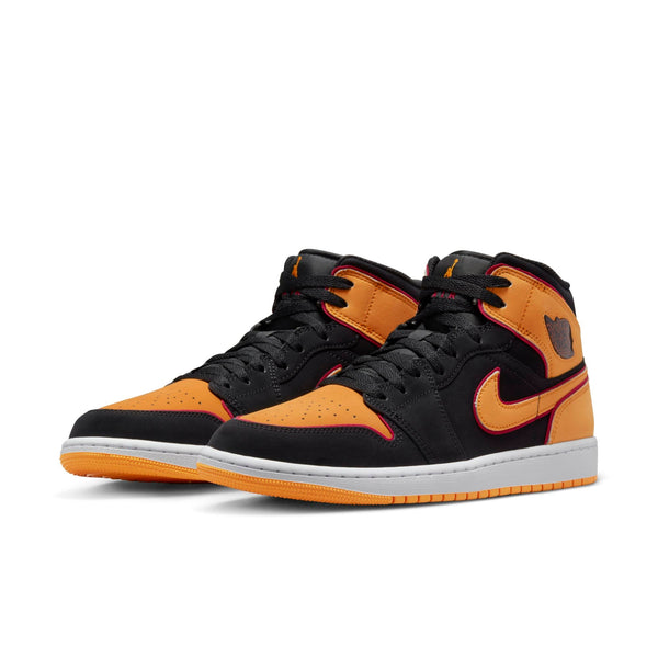 [FJ4923-008] Mens Air Jordan RETRO 1 MID 'FAT TONGUE BLACK ORANGE'