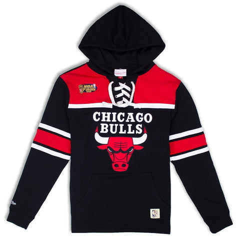 [FPHDMM18731-CBUBKRD1] Mens Mitchell & Ness NBA Hockey Hood Fleece Bulls