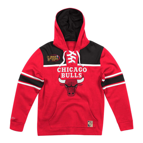 [FPHDMM18731-CBURDBK1] Mens Mitchell & Ness NBA Hockey Hood Fleece Bulls