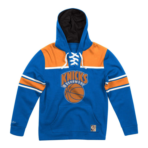 [FPHDMM18731-NYKROYA1] Mens Mitchell & Ness NBA Hockey Hood Fleece Knicks