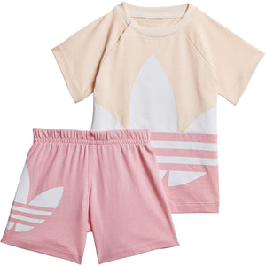 [GD2651] Kids Adidas Large Trefoil Short Tee Set