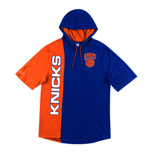 Mens Mitchell & Ness NBA Shortsleeve Split Hoody New York Knicks