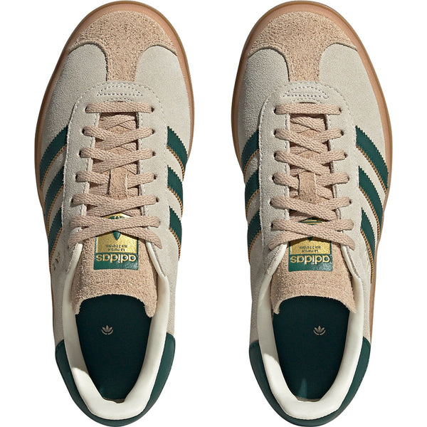 [ID7056] Womens Adidas GAZELLE BOLD 'MAGIC BEIGE COLLEGIATE GREEN'