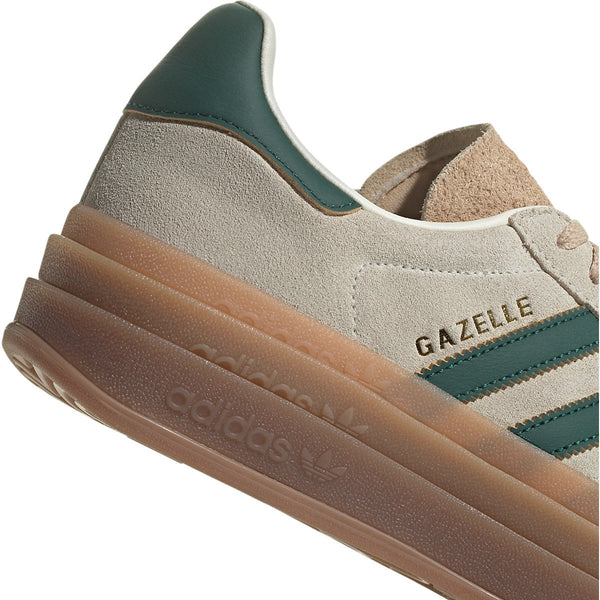 [ID7056] Womens Adidas GAZELLE BOLD 'MAGIC BEIGE COLLEGIATE GREEN'