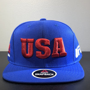 [386AZ] UFC USA Adjustable Snapback Hat - Royal Blue | Red | White