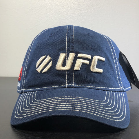 [EY88Z] UFC Dad Adjustable Slouch Strapback Hat - Navy | Cream