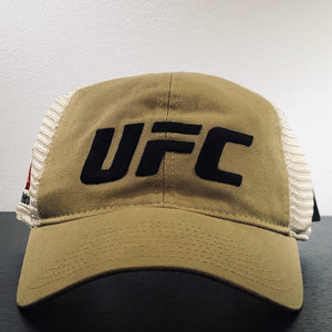 [EY82Z] UFC Dad Trucker Slouch Snapback Hat - Khaki