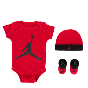 [LJ0041-H24] Baby Air Jordan Bodysuit, Hat and Booties 3-PC Box Set