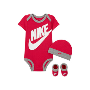[LN0073-A4Y] Baby Nike Bodysuit, Hat and Booties 3-PC Box Set