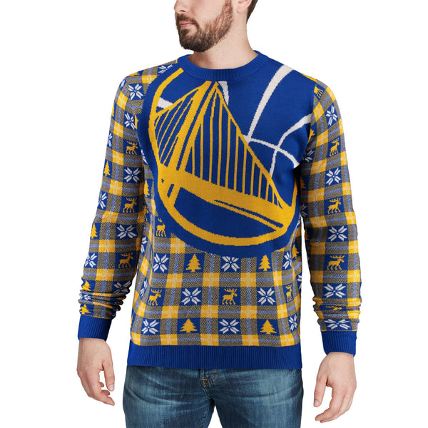 [STA0418-00001] Mens Foco Golden State Warriors Ugly Big Logo Sweater Royal