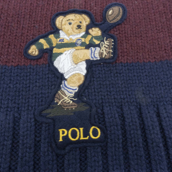[PC0614-405] Mens Polo Ralph Lauren Colorblock Rugby Bear Scarf (Kicker)