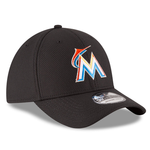 [11403320] Mens New Era MLB 39Thirty Diamond Era Flex Fit Cap - Miami Marlins