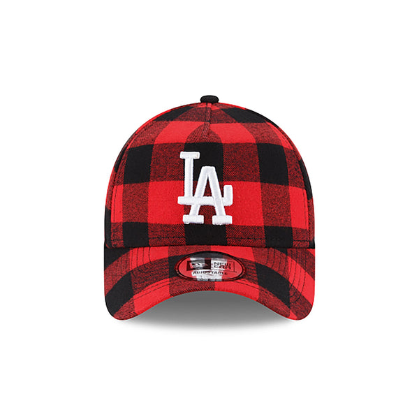 [12593560] Mens New Era MLB 9Forty Red Flannel Snapback - Los Angeles Dodgers