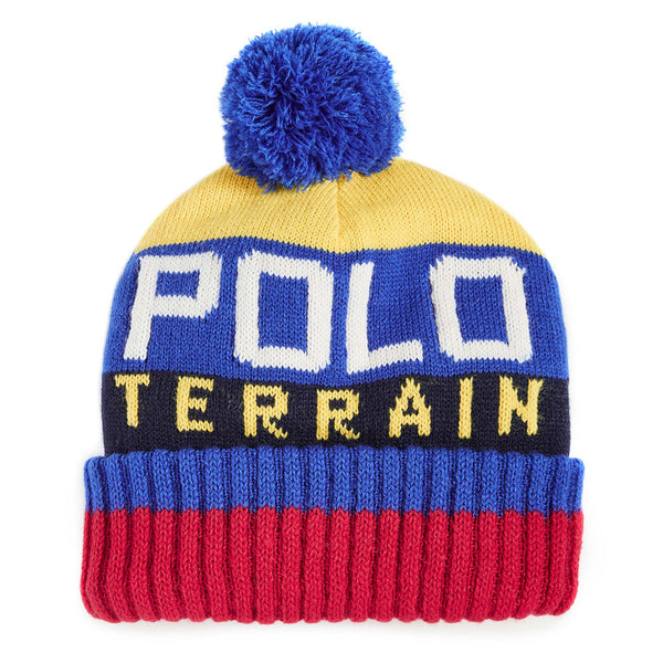 [PC0377-720] Mens Polo Ralph Lauren Polo Terrain Striped Knit Hat