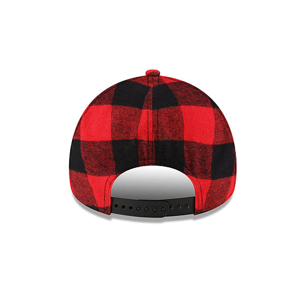 [12593567] Mens New Era MLB 9Forty Red Flannel Snapback Cap - Atlanta Braves