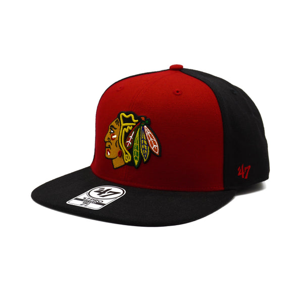 Mens 47 Brand Chicago Blackhawks Pro Fitted - Black/Red