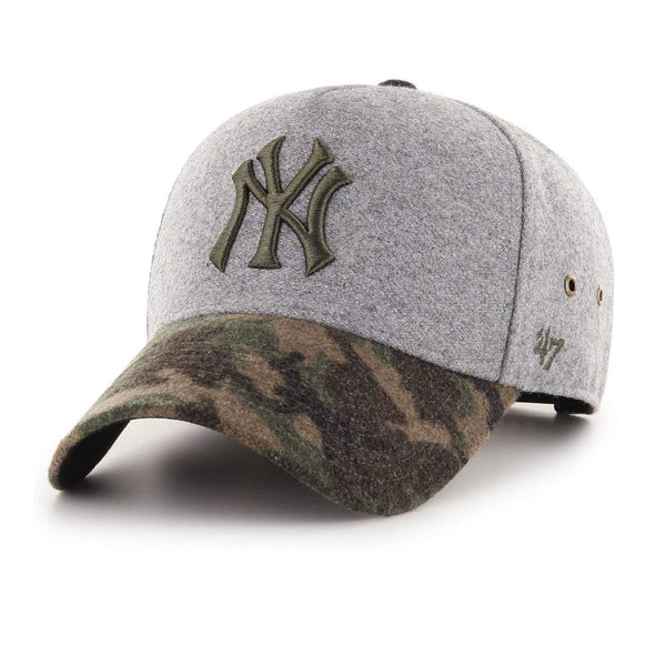 Mens 47 Brand NY Yankees Hitchner MVP DT Snapback - Grey/Camo
