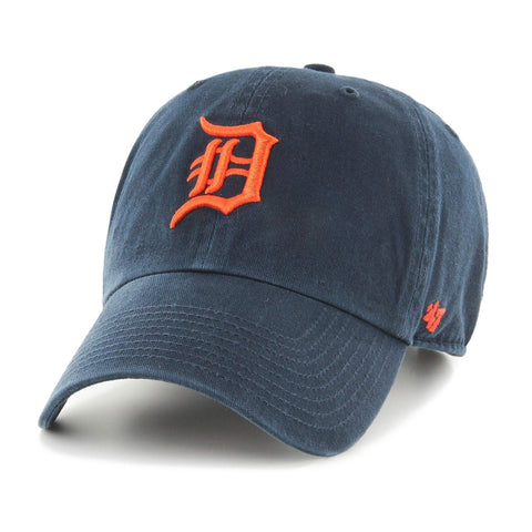 Mens 47 Brand Detroit Tigers Clean Up Strapback - Navy Blue - sneakAR