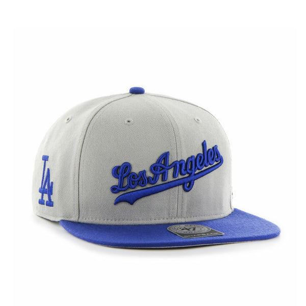 Mens 47 Brand LA Dodgers Sure Shot Captain Snapback - Grey/Royal Blue