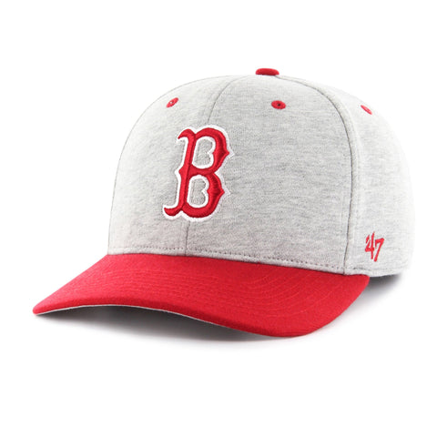 Mens 47 Brand Boston Red Sox MVP Strapback - Grey Fleece/Red