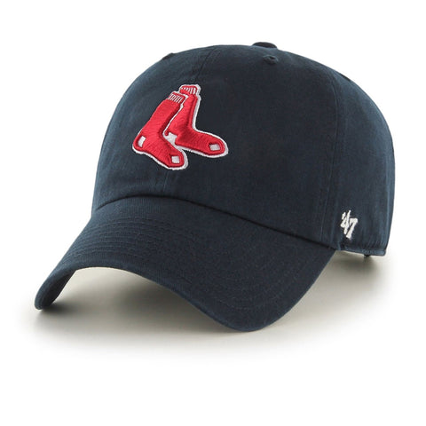 Mens 47 Brand Boston Red Sox Clean Up Strapback - Navy Blue