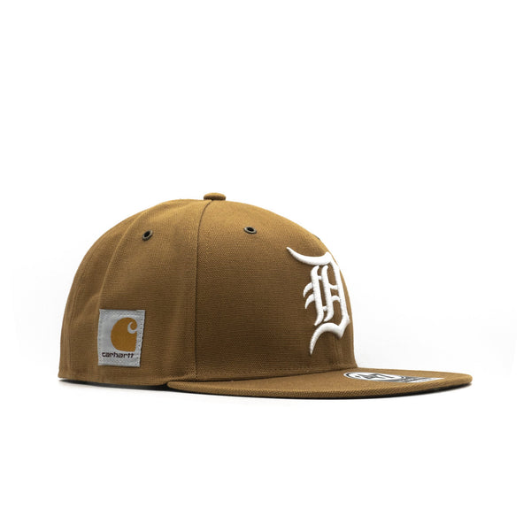 Mens 47 Brand Detroit Tigers Carhartt Captain Snapback - Brown/White