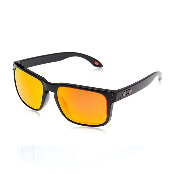 [OO9102-F1] Mens Oakley Holbrook Polarized Sunglasses -Polished Black/PRIZM Ruby