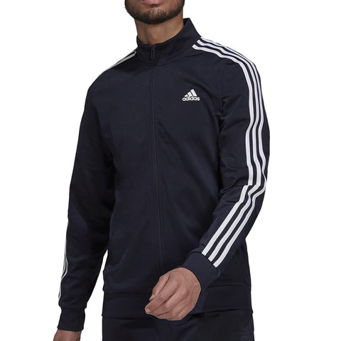 [H46100] Mens Adidas Essentials Warm-Up 3-Stripes Track Jacket