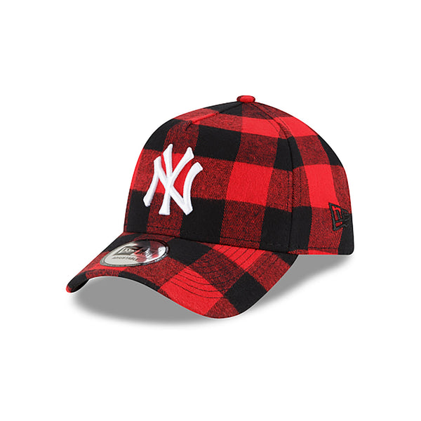 [12593559] Mens New Era MLB 9Forty Red Flannel Snapback Cap - New York Yankees