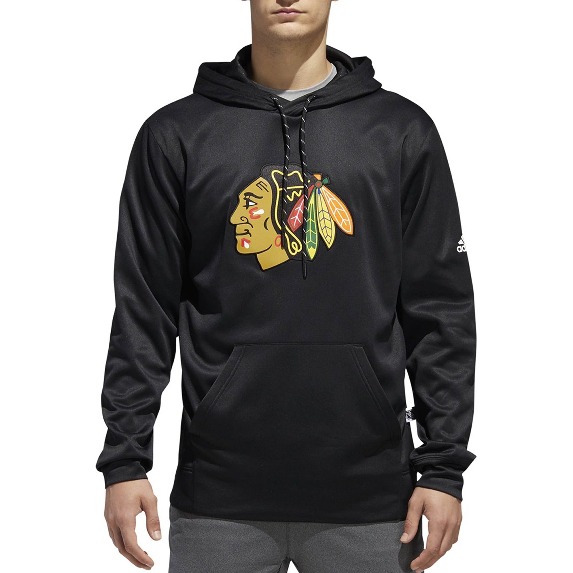 [DN2546] Mens Adidas NHL Chicago Blackhawks Pullover Hoodie