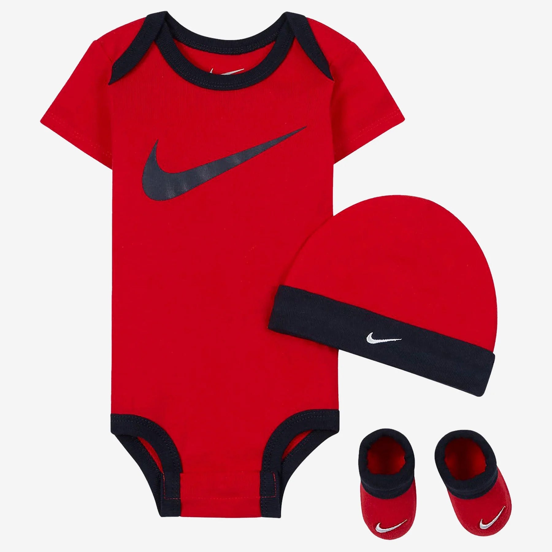 [LN0072-U10] Baby Nike Bodysuit, Hat and Booties 3-PC Box Set