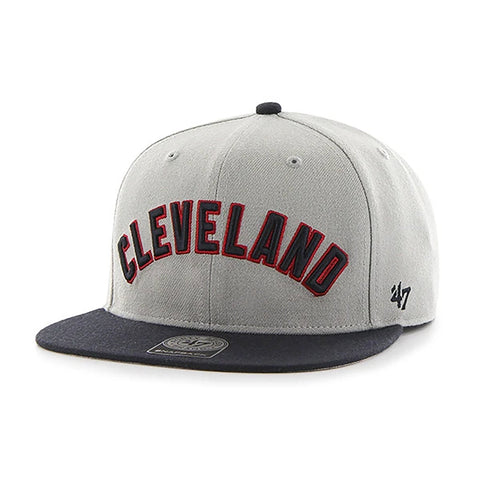 Mens 47 Brand Cleveland Indians Sure Shot Snapback - Grey/Black