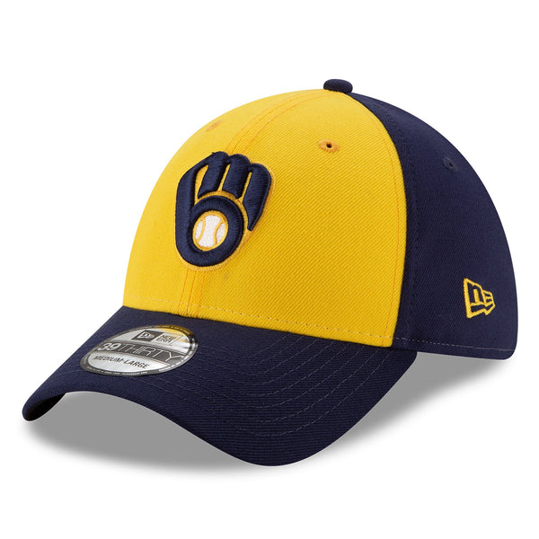 [12344785] Mens New Era MLB 39Thirty Stretch Fit Cap - Milwuakee Brewers