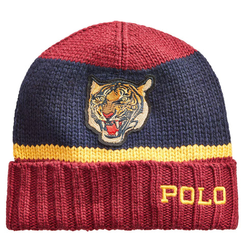 [PC0380-601] Mens Polo Ralph Lauren Rugby Stripe Cuff Hat