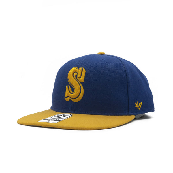 Mens 47 Brand Seattle Mariners Pro Fitted - Royal Blue/Yellow