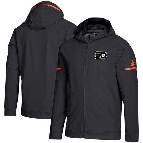 [D78570] Mens Adidas NHL Philadelphia Flyers Woven Full Zip Hoodie