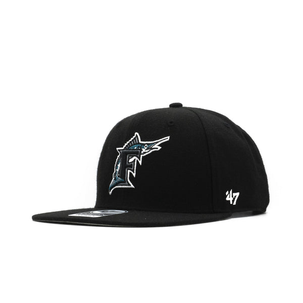 Mens 47 Brand Florida Marlins Captain Snapback - Black