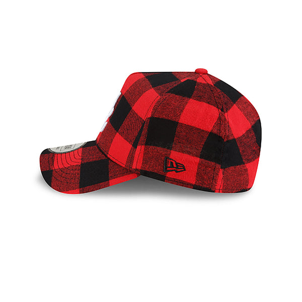 [12593567] Mens New Era MLB 9Forty Red Flannel Snapback Cap - Atlanta Braves