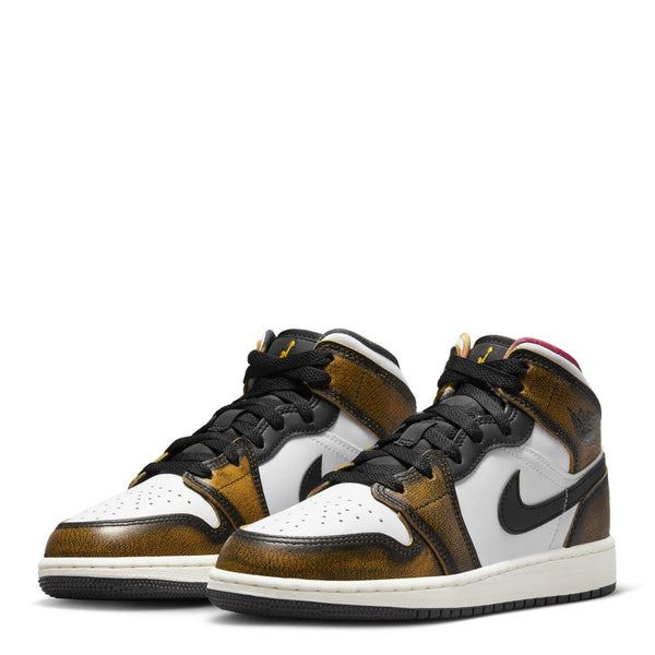 [DQ8418-071] Youth Air Jordan Retro 1 Mid SE 'Orange Wear Away (GS)