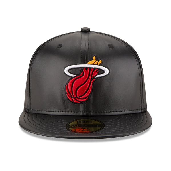 [70344056] Mens New Era NBA 59Fifty Faux Leather Fitted - Miami Heat