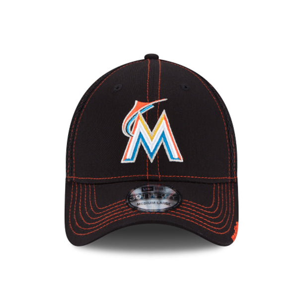 [10489625] Mens New Era MLB 39Thirty Neo Flex Fit Cap - Miami Marlins
