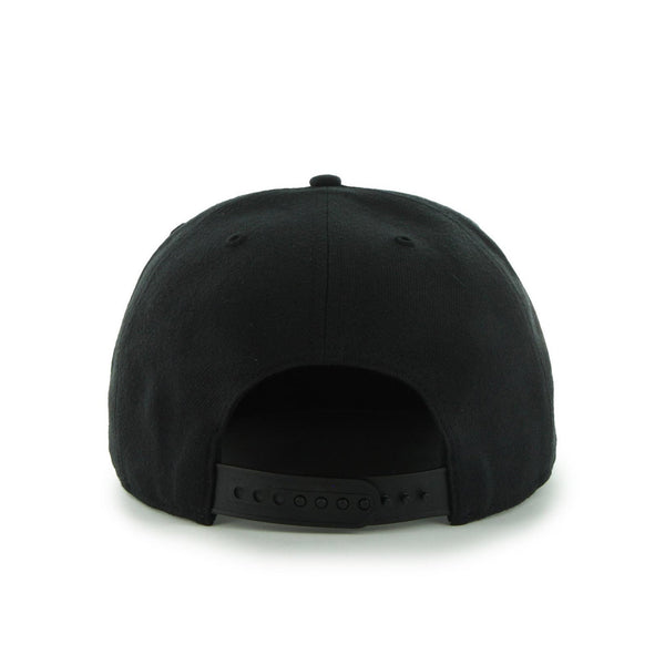 Mens 47 Brand NY Mets Sure Shot Snapback - Black/White
