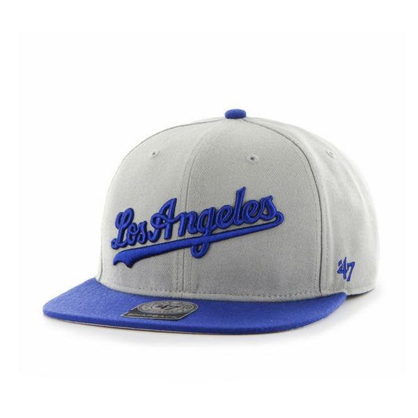 Mens 47 Brand LA Dodgers Sure Shot Captain Snapback - Grey/Royal Blue