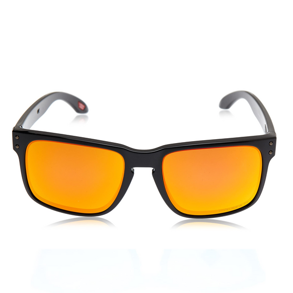 [OO9102-F1] Mens Oakley Holbrook Polarized Sunglasses -Polished Black/PRIZM Ruby