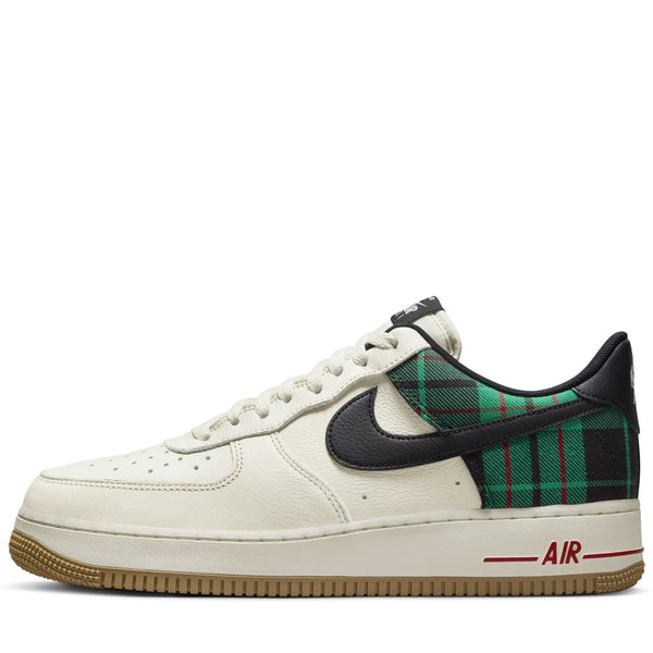 [DV0791-100] Mens Nike AIR FORCE 1 LOW '07 LX 'PLAID PALE IVORY STADIUM GREEN'