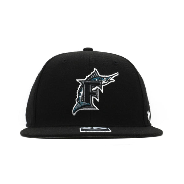 Mens 47 Brand Florida Marlins Captain Snapback - Black