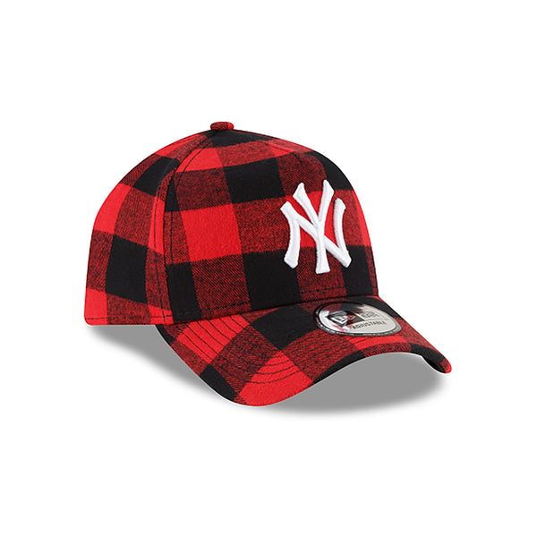 [12593559] Mens New Era MLB 9Forty Red Flannel Snapback Cap - New York Yankees