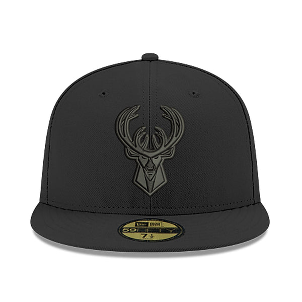 [70632960] Mens New Era NBA 5950 BLACK ON BLACK FITTED - MILWAUKEE BUCKS