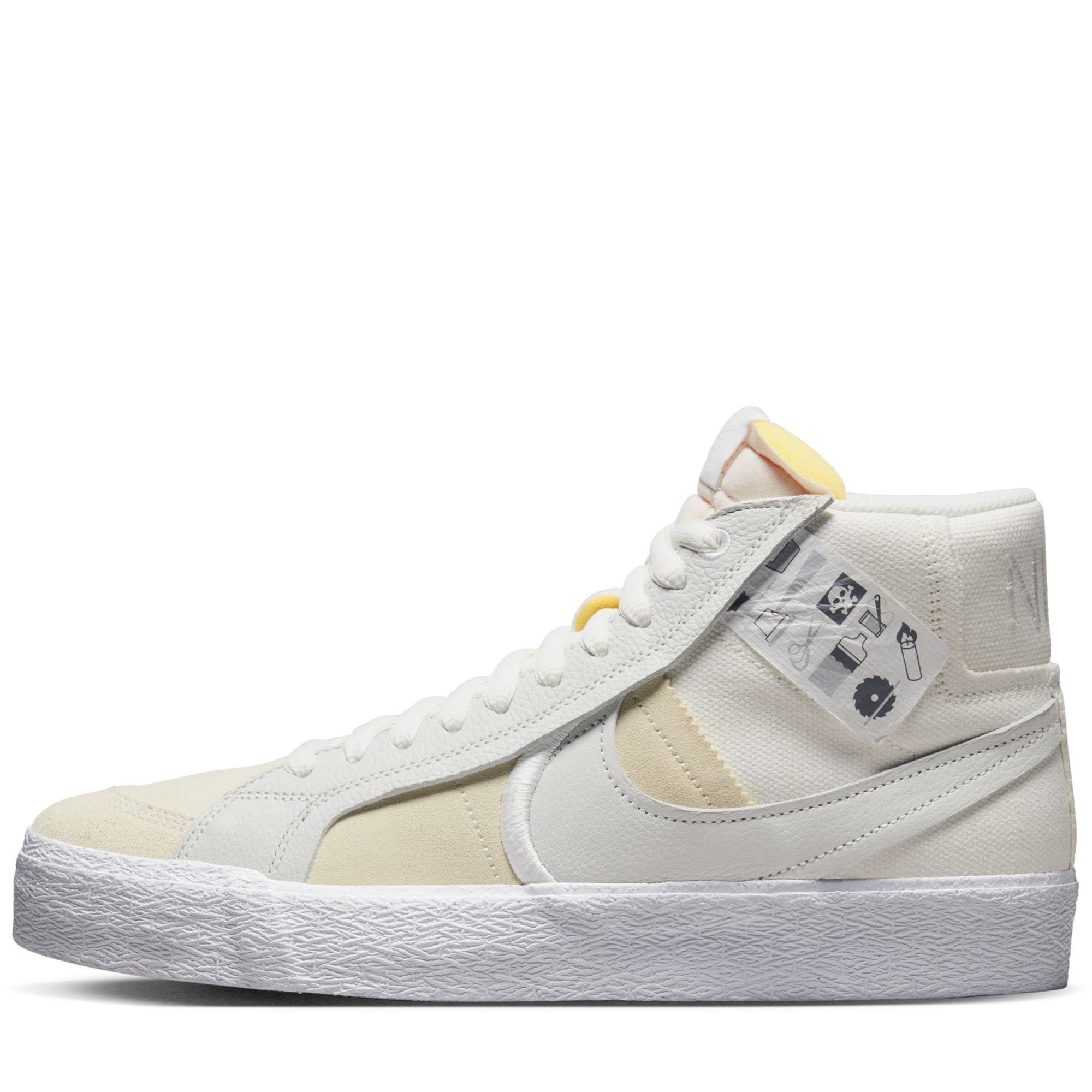 [DZ7587-110] Mens Nike SB BLAZER MID 'WARNING LABEL SUMMIT WHITE'